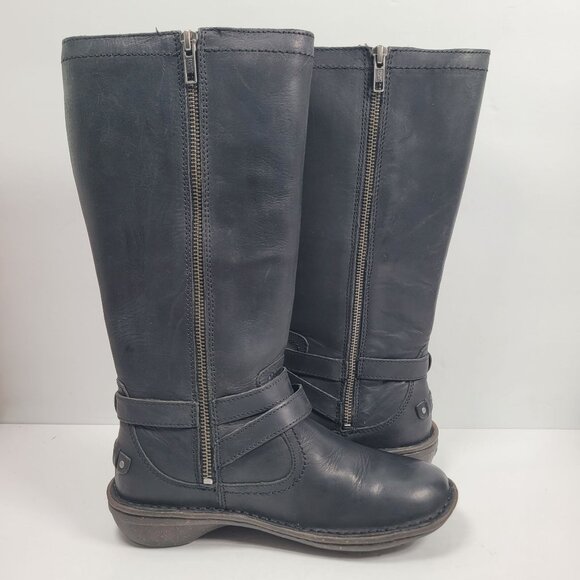 UGG Women’s Rosen Black Leather Tall Zip Up Boots S/N1008210 US Size 6 - Picture 5 of 12